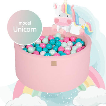Roze ballenbak met 250 ballen - Unicorn set 90x40 cm